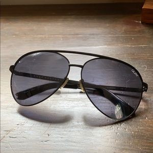 Quay Australia Black Aviator Sunglasses
